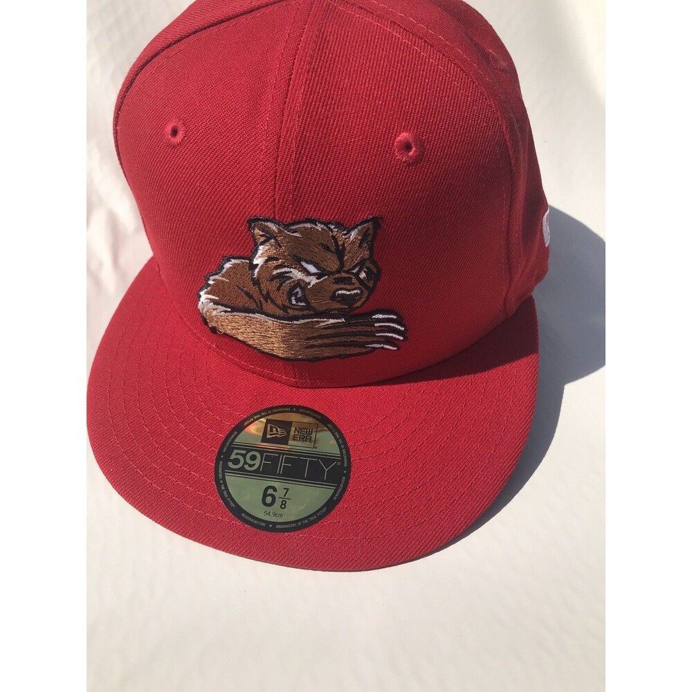 New Era Red Fresno Grizzlies Marvel Minor League 59FIFTY Fitted Size 6 7/8